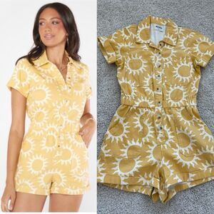 Show Me Your MuMu Cannon Romper Paradise Sun Denim Women’s S Vacation Flirty Fun